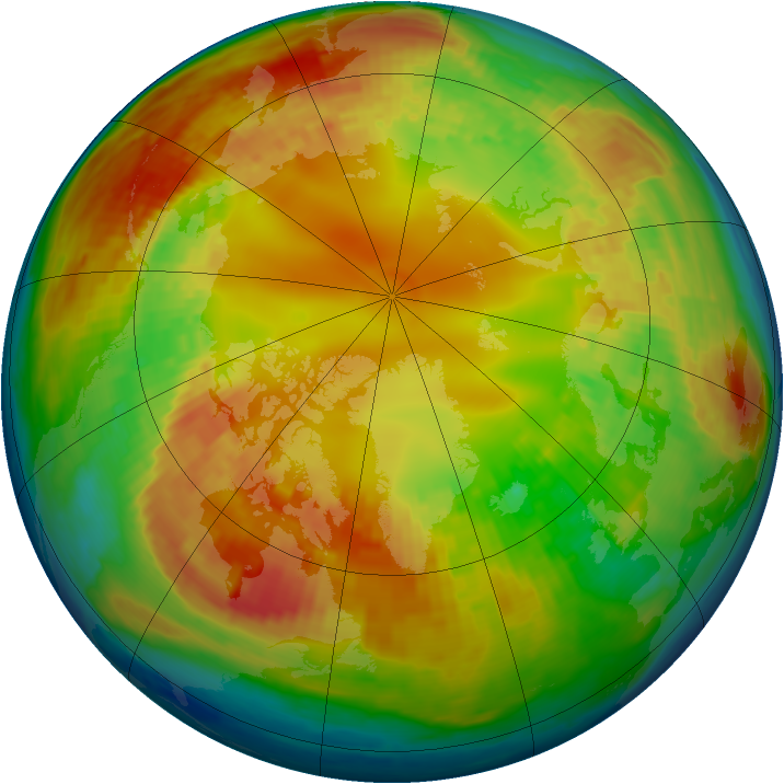 Arctic ozone map for 14 February 2004